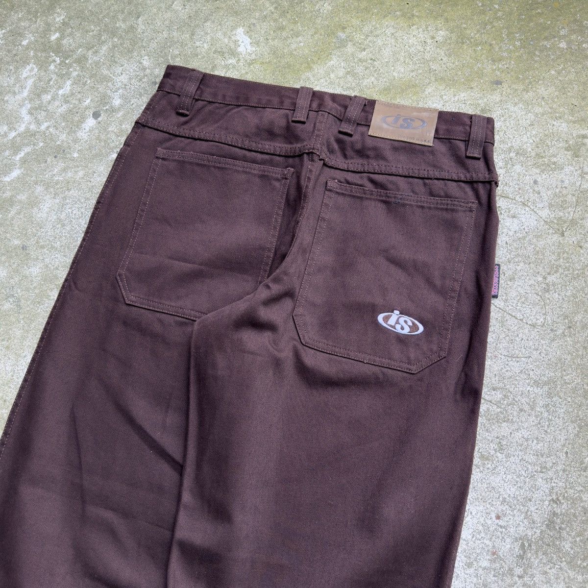 JNCO VINTAGE INTERSTATE BAGGY BROWN WIDE LEG DENIM SKATER JEANS Size US 35 - 7 Thumbnail