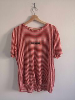 Saint laurent red striped t outlet shirt