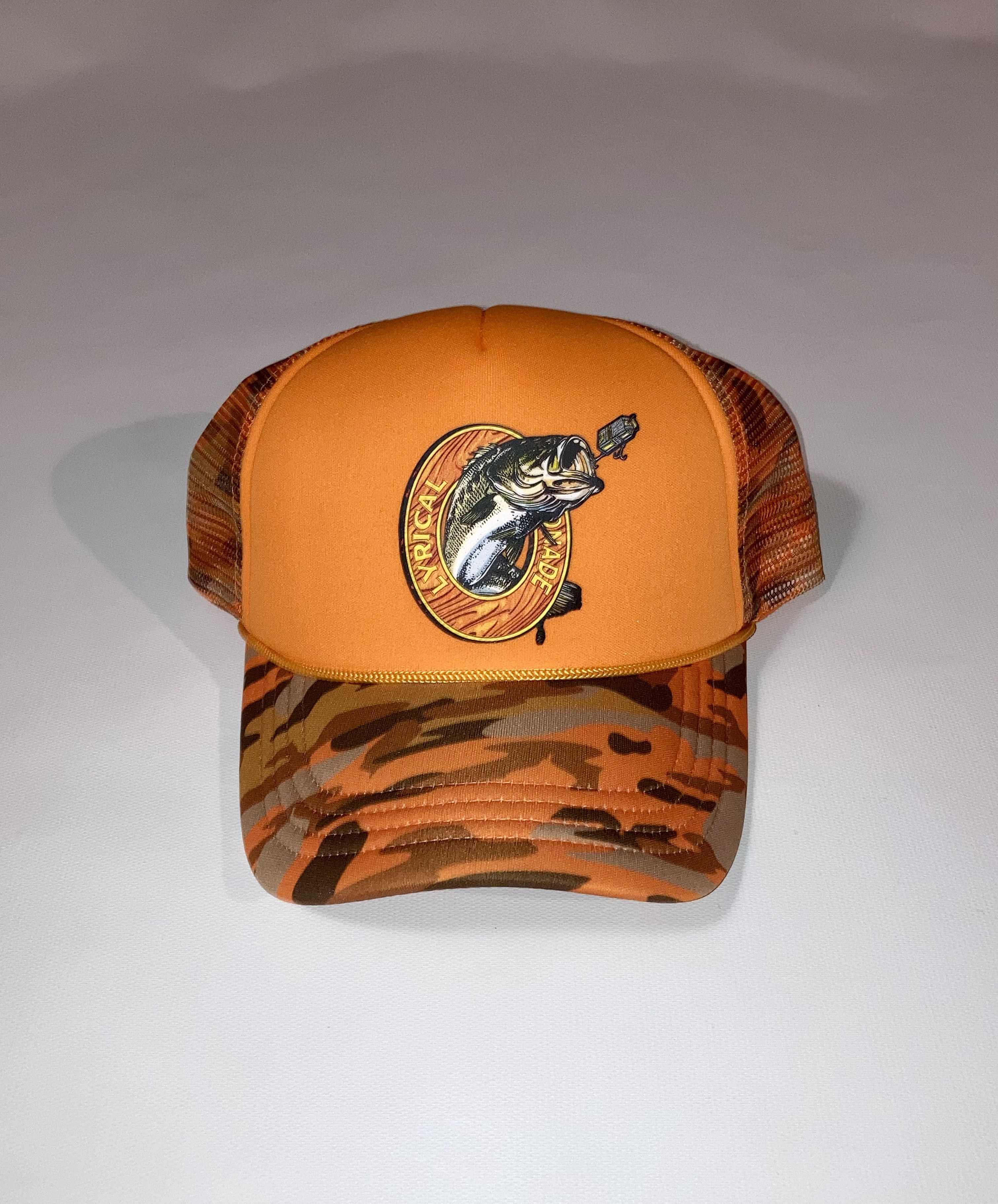 Lyrical Lemonade Lyrical Lemonade Fishing Badge Trucker - Orange Camo Size ONE SIZE - 2 Thumbnail