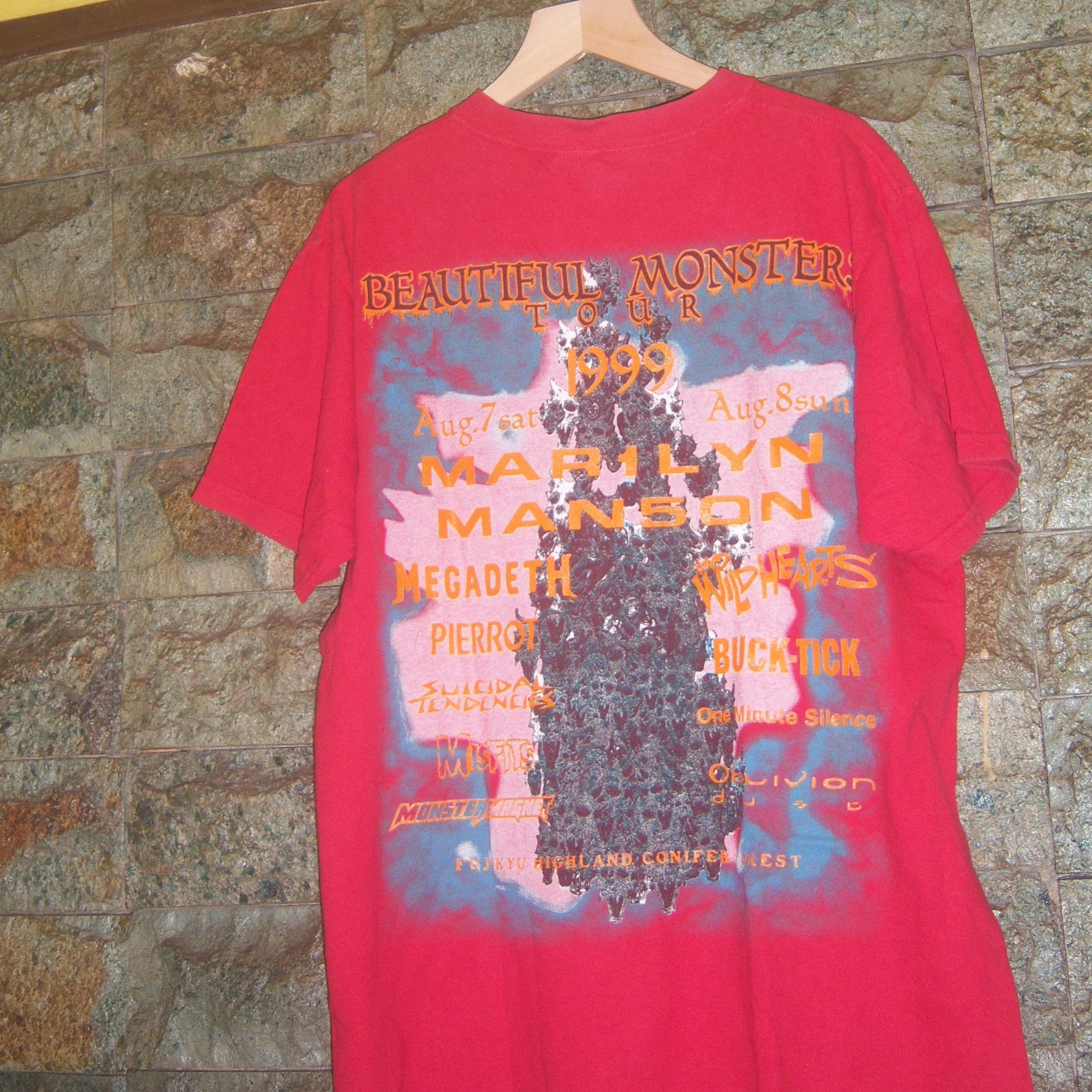 Band Tees × Vintage 1999 Beautiful Monster Marilyn Manson Megadeth Vintage Size US M / EU 48-50 / 2 - 7 Thumbnail