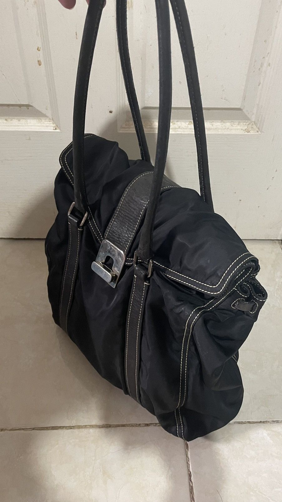 Prada × Vintage Prada Twist Tessuto Tote Bag Size ONE SIZE - 18 Thumbnail