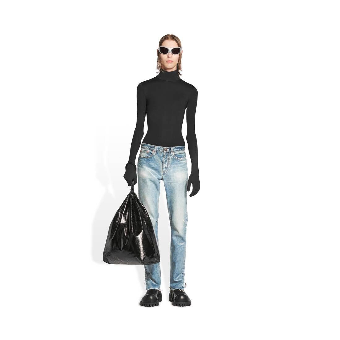 Balenciaga o1w1db10425 Super Fitted Jeans in Blue Size US 31 - 2 Thumbnail