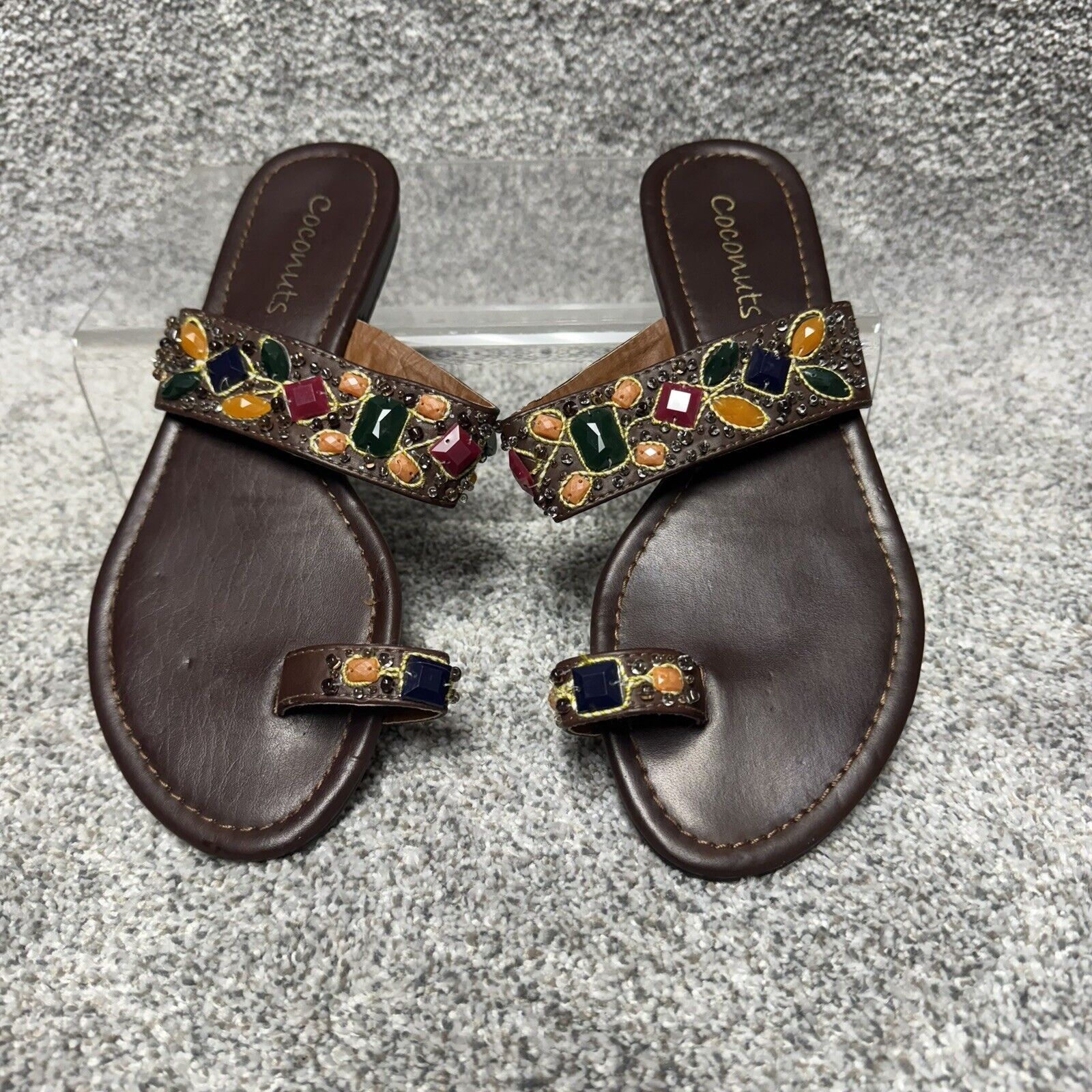 Other Coconuts Y2K Sandals Slides 8 Toe Ring Embellished Jeweled Size US 8 / IT 38 - 3 Thumbnail