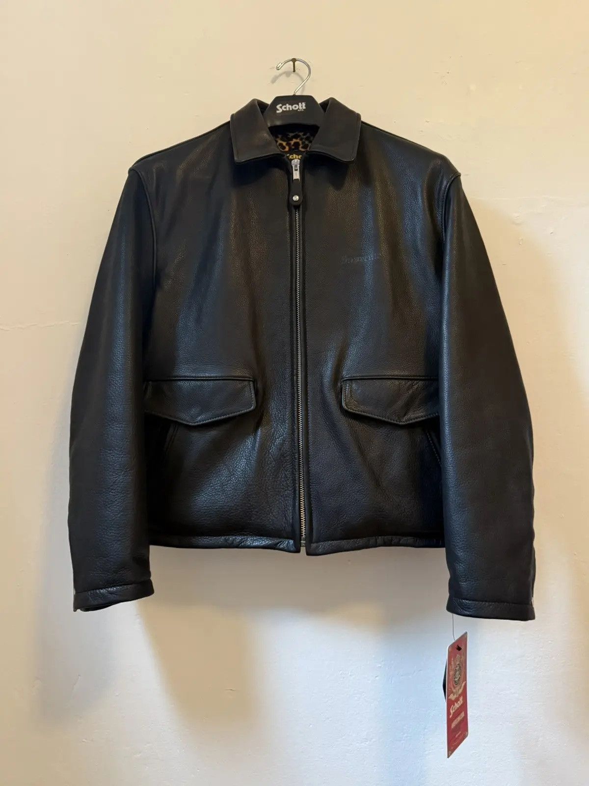 Schott × Supreme Leather Racer Jacket FW24 Size US L / EU 52-54 / 3 - 1 Thumbnail