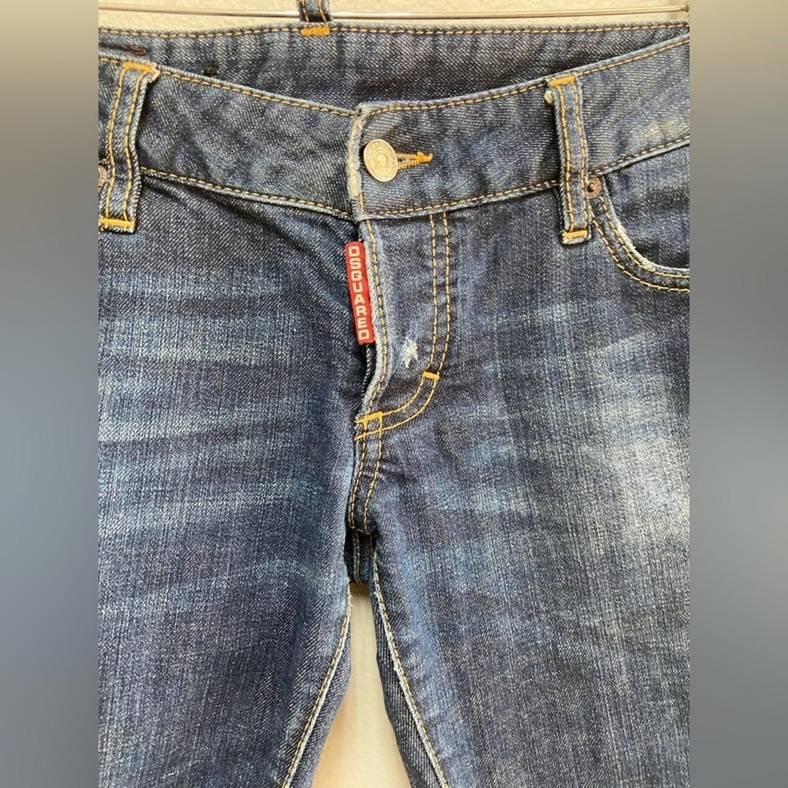 Dsquared2 DSQUARED² Low Rise Button Fly Distressed Straight Leg Jeans Size 30" / US 8 / IT 44 - 9 Thumbnail