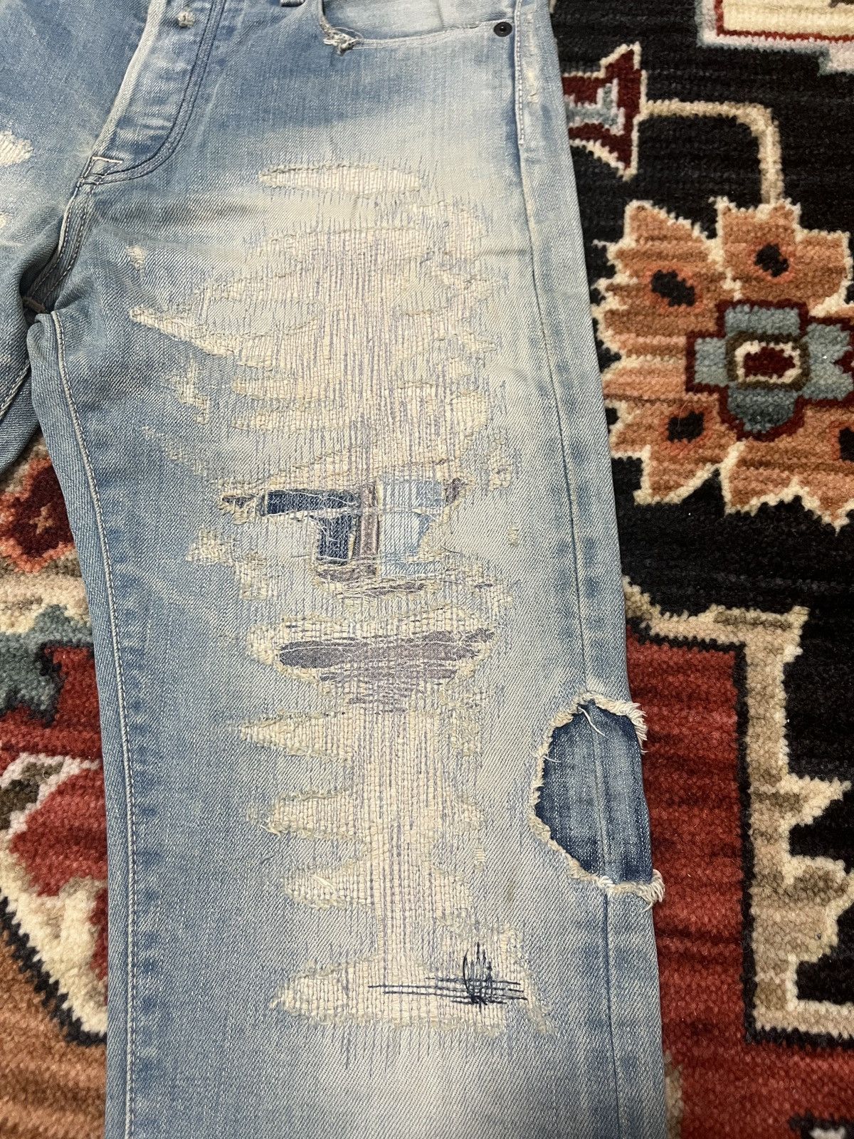 KURO Kuro Selvedge Distressed Jeans Size US 33 - 1 Thumbnail