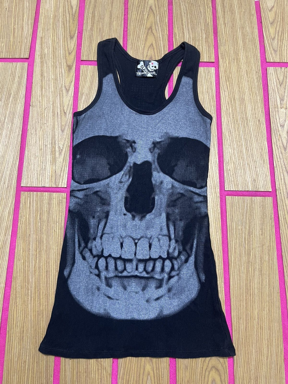 If Six Was Nine Y2K TANK TOP GLAVIL PICTURE BIG SKULL STYLE | Grailed