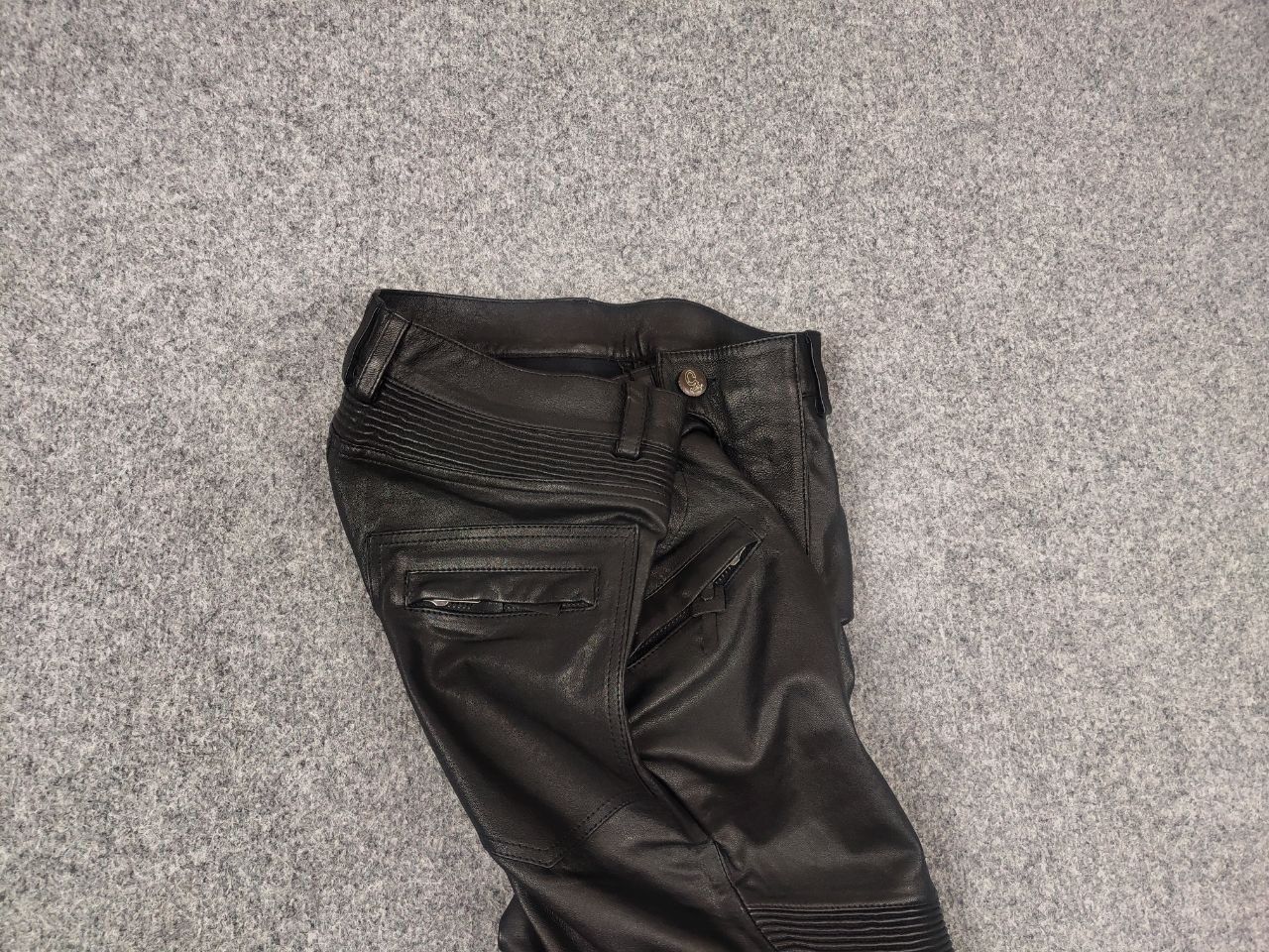 Japanese Brand Gardeur Design Perfect leather Pants Balmain Biker style Size US 32 / EU 48 - 4 Thumbnail