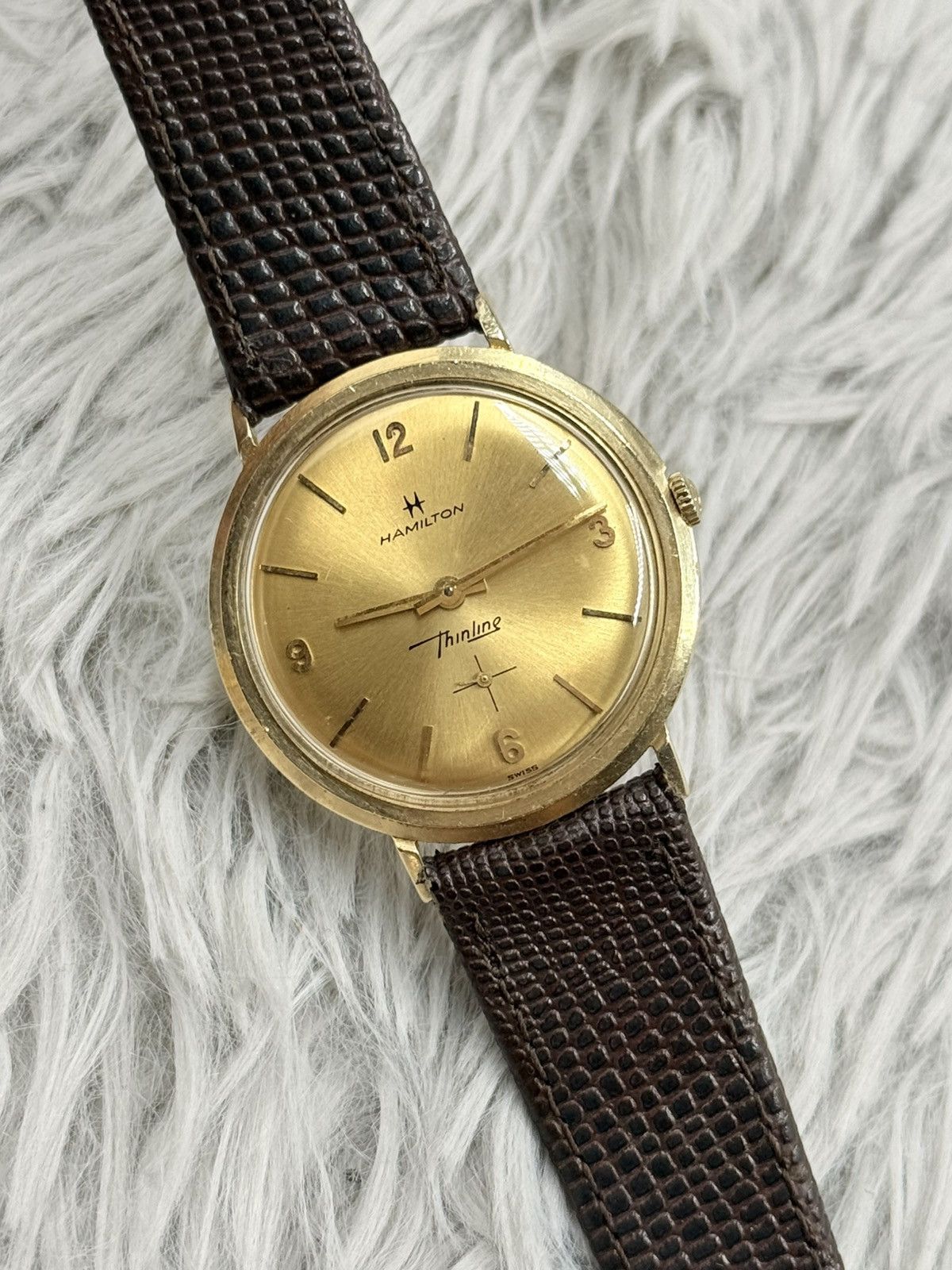 Vintage Vintage HAMILTON THINLINE Manual Men’s Watch 14K Solid Gold Size ONE SIZE - 11 Thumbnail