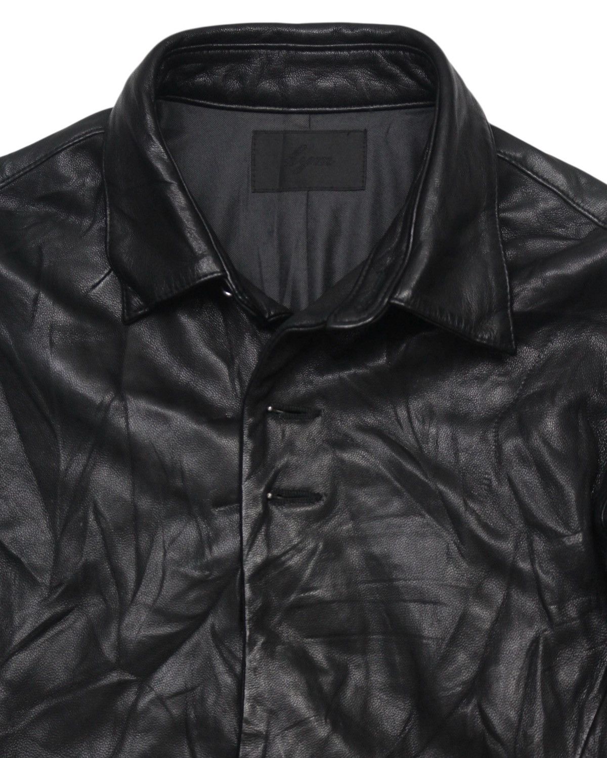 If Six Was Nine HYM JAPAN BY MORIMOTO BLACK GOAT LEATHER SHIRT JACKET Size US M / EU 48-50 / 2 - 2 Thumbnail