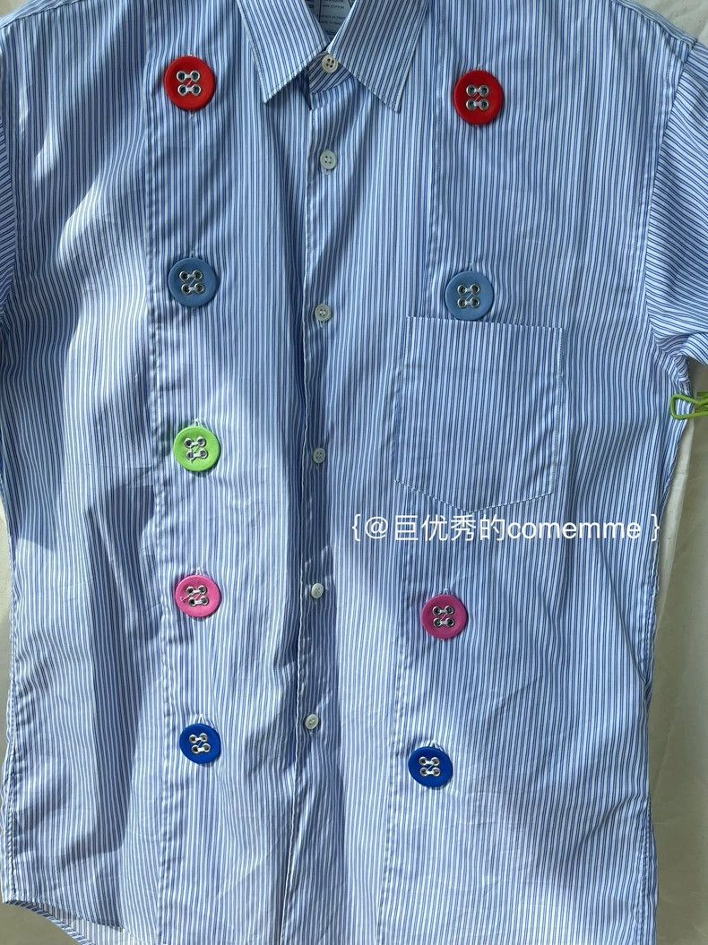 Comme des Garcons Comme Des Garcons Blue and white striped short sleeve shir Size S / US 4 / IT 40 - 9 Thumbnail