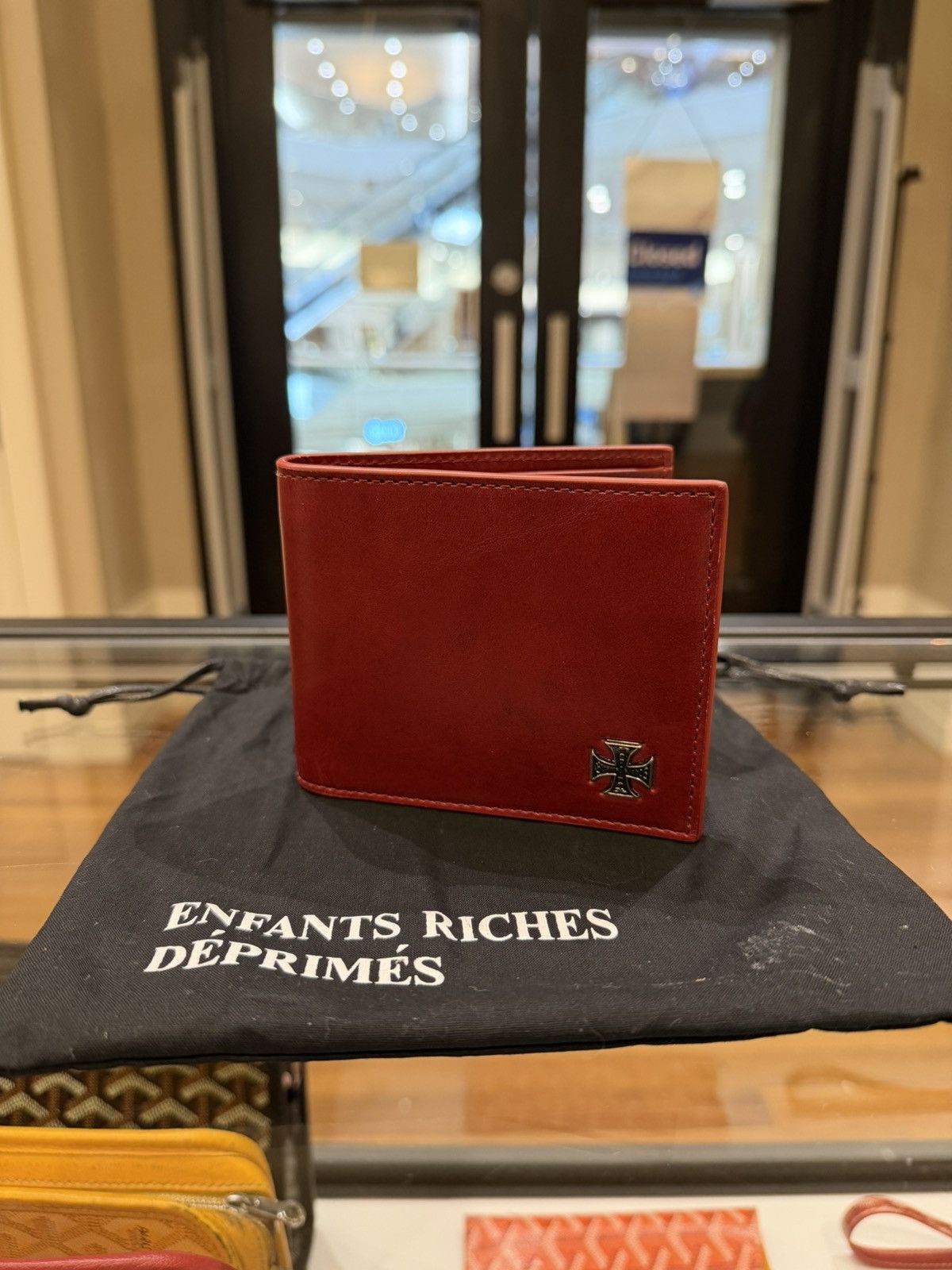 Enfants Riches Deprimes Enfants Riches Déprimés Leather Bifold Iron Cross Wallet Size ONE SIZE - 1 Thumbnail