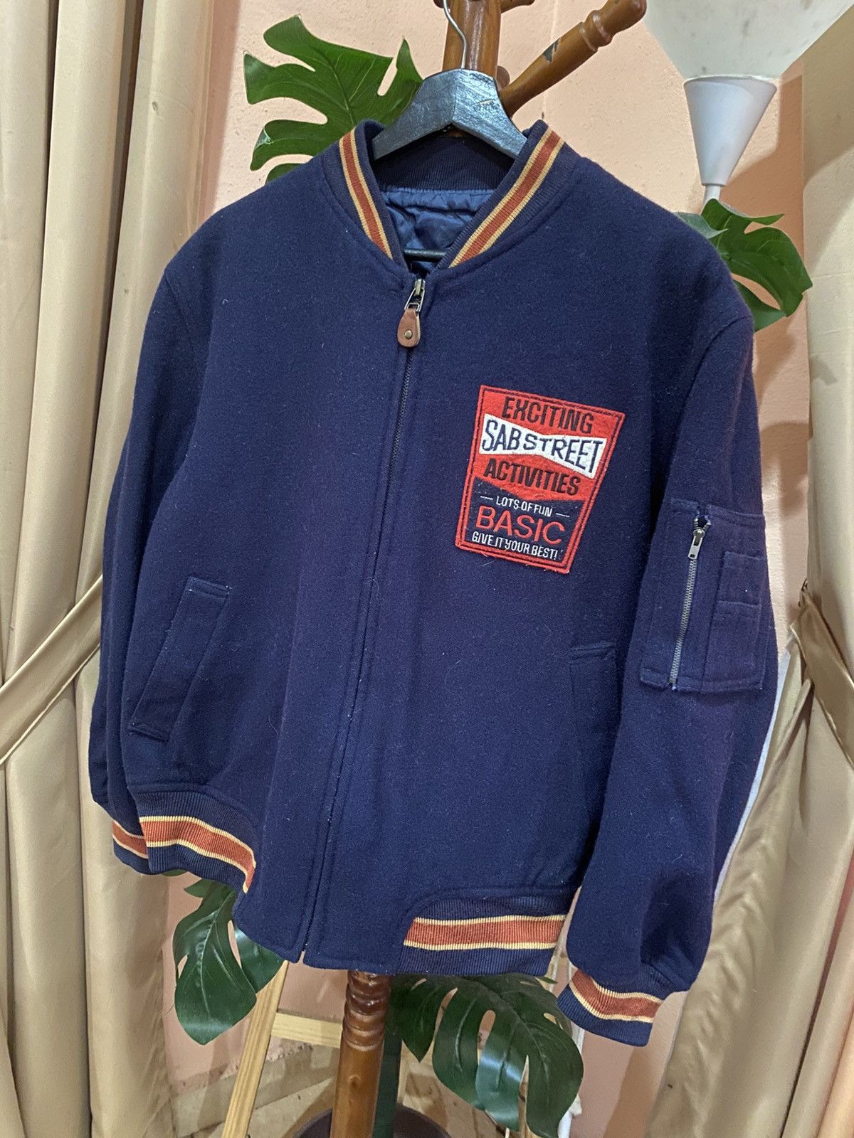 Japanese Brand Vintage SAB STREET Navy Bomber Jacket Japan Streetwear Style Size US M / EU 48-50 / 2 - 7 Thumbnail