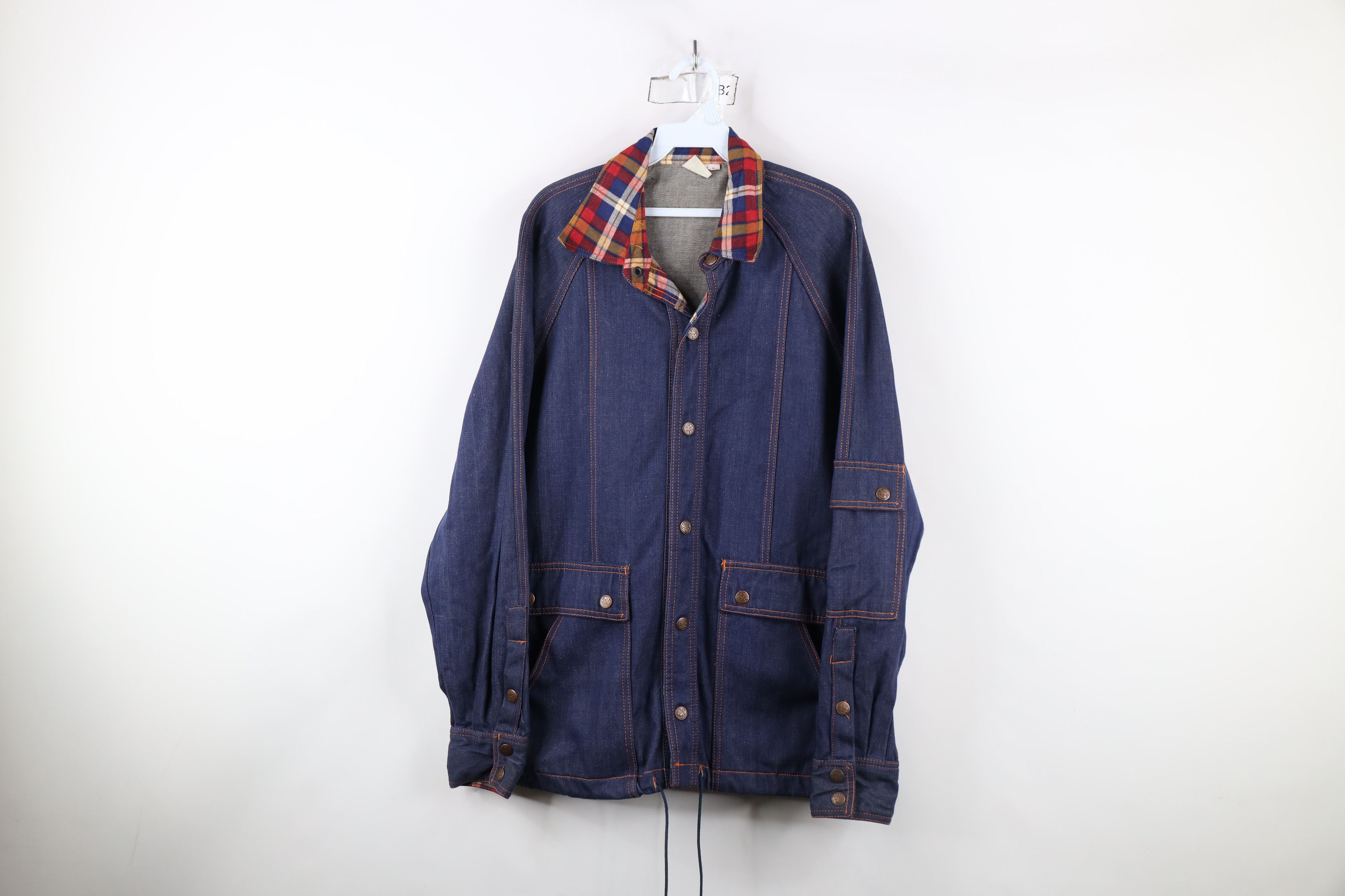 Vintage Vintage 60s 70s Streetwear Collar Denim Jean Parka Jacket Size US L / EU 52-54 / 3 - 1 Thumbnail