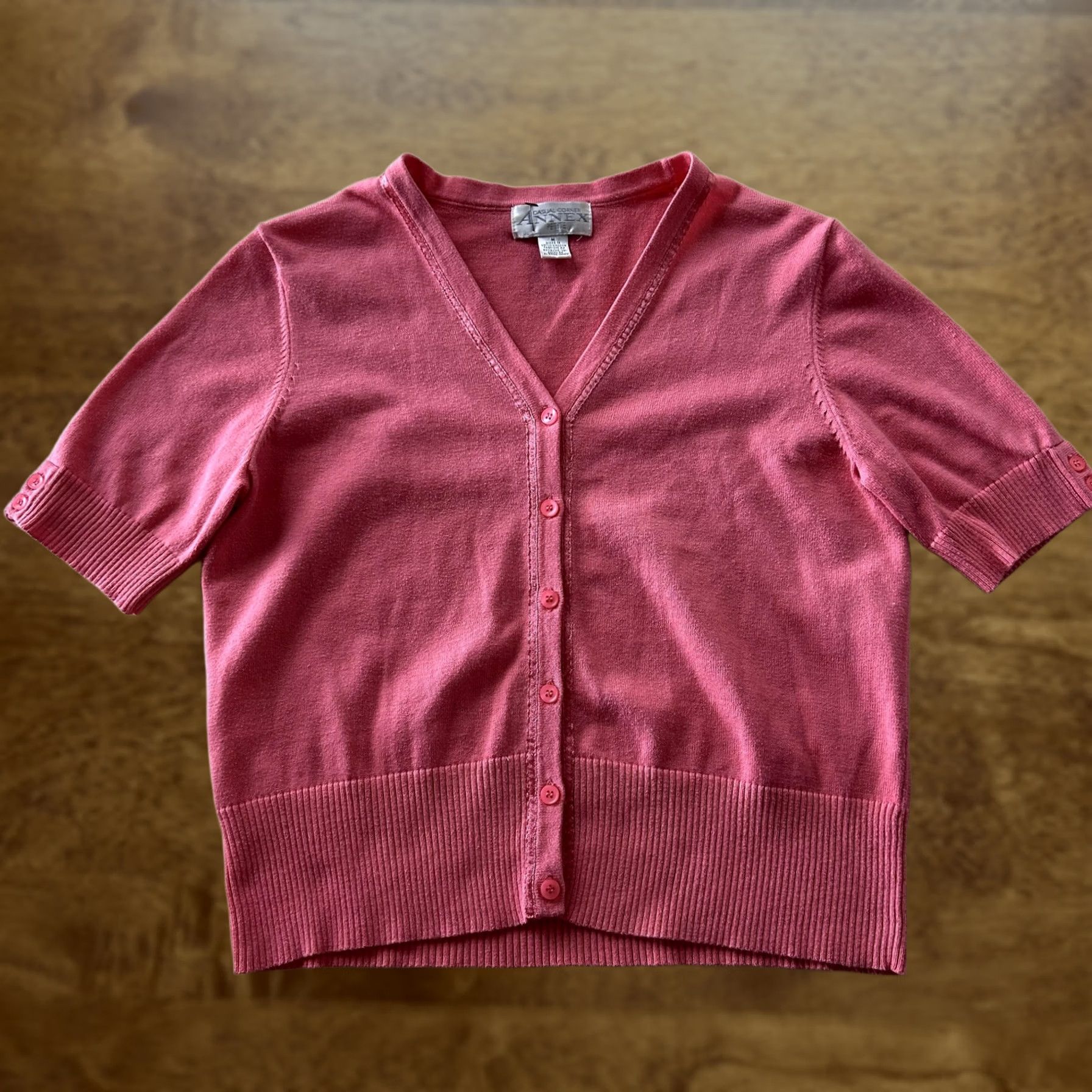 Vintage VINTAGE Casual Corner Annex Sweater Women Petite Medium Pink V Neck Cardigan Top Size M / US 6-8 / IT 42-44 - 1 Thumbnail