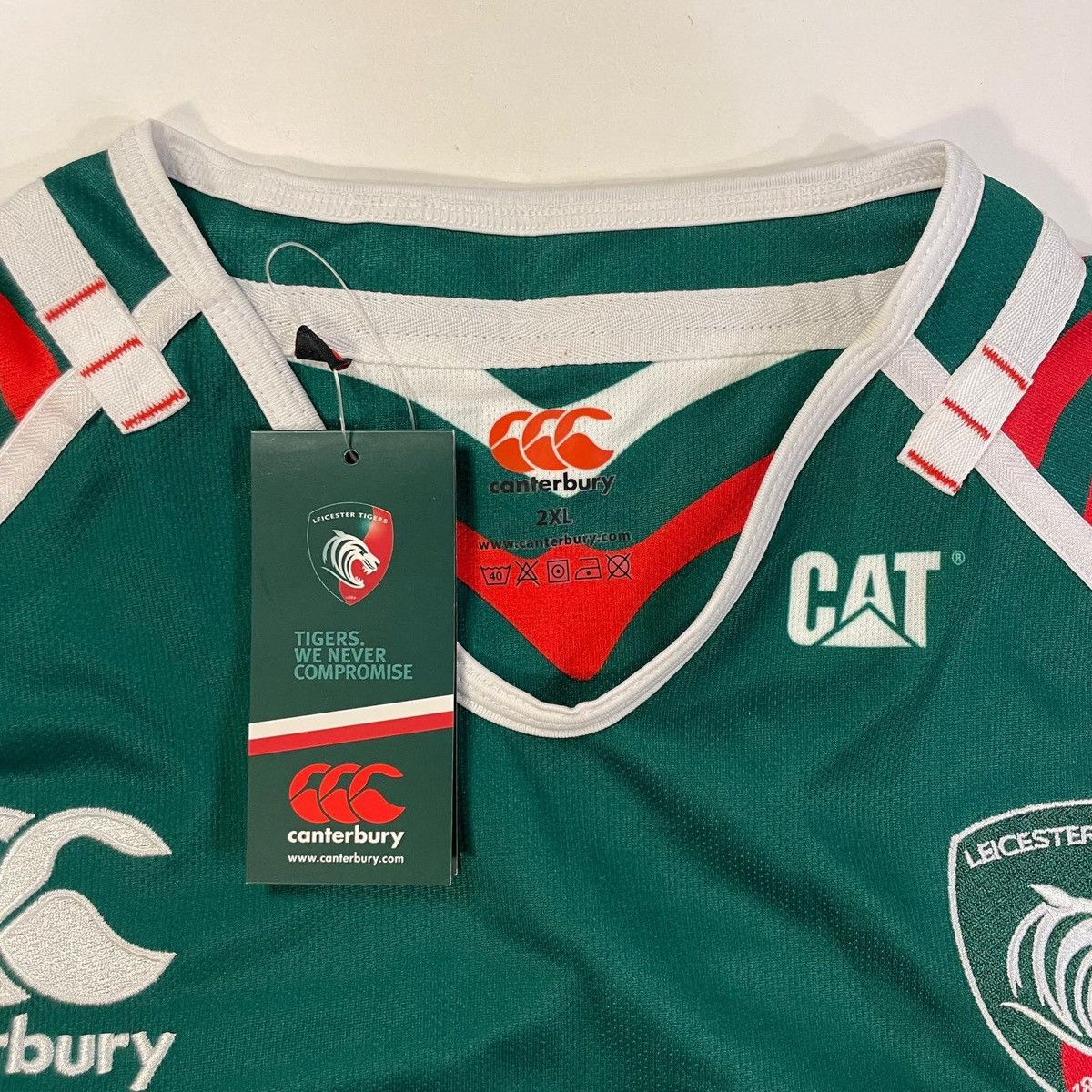Other Leicester Tigers Canterbury green and red rugby shirt sport Size US XXL / EU 58 / 5 - 8 Thumbnail