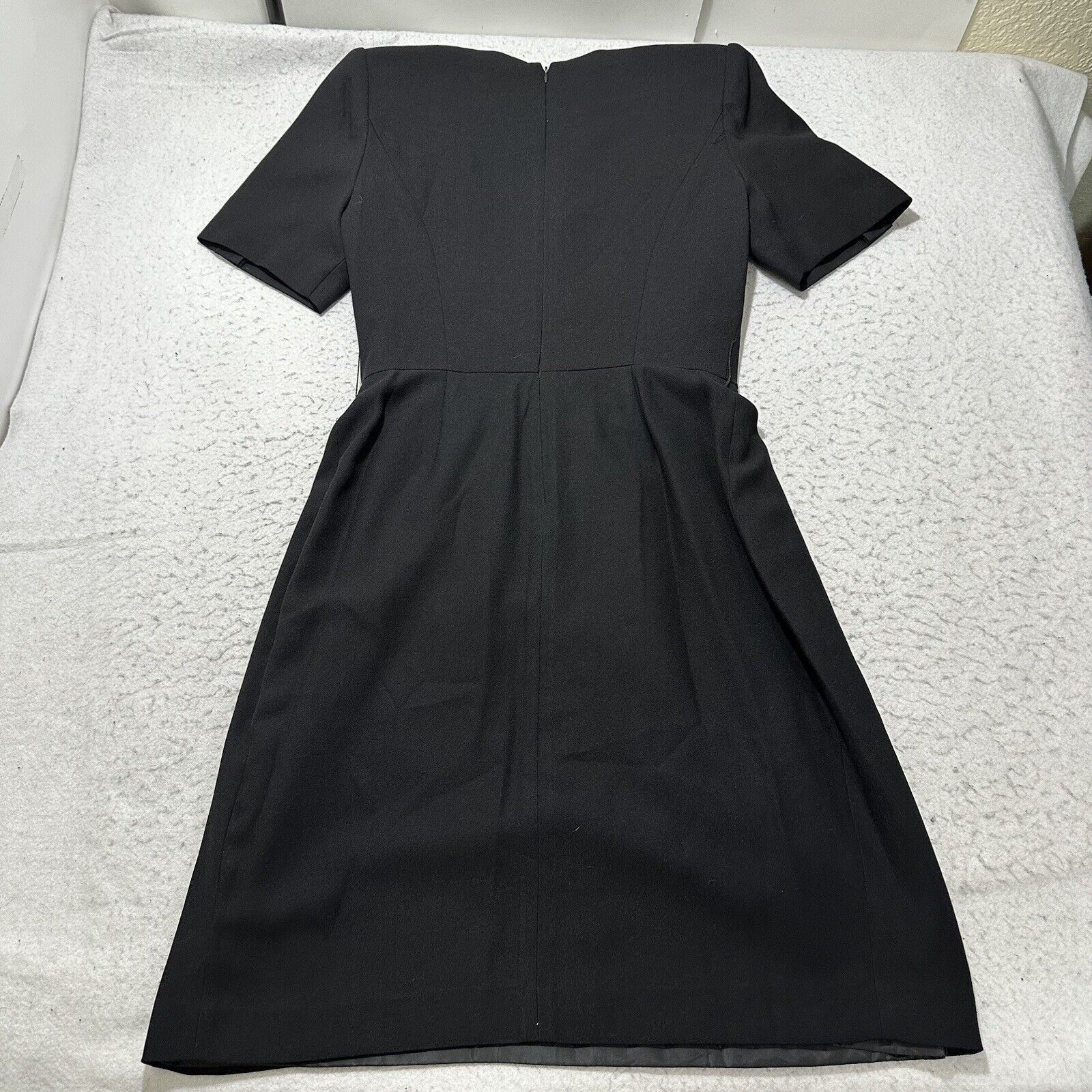Vintage Vintage Kasper For ASL 10 Gold Button V-Neck Black Dress Size L / US 10 / IT 46 - 10 Thumbnail
