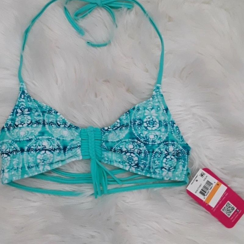 Other Hula Honey Sz S Bralette Halter Bikini Top Strappy Cutouts Size ONE SIZE - 4 Thumbnail