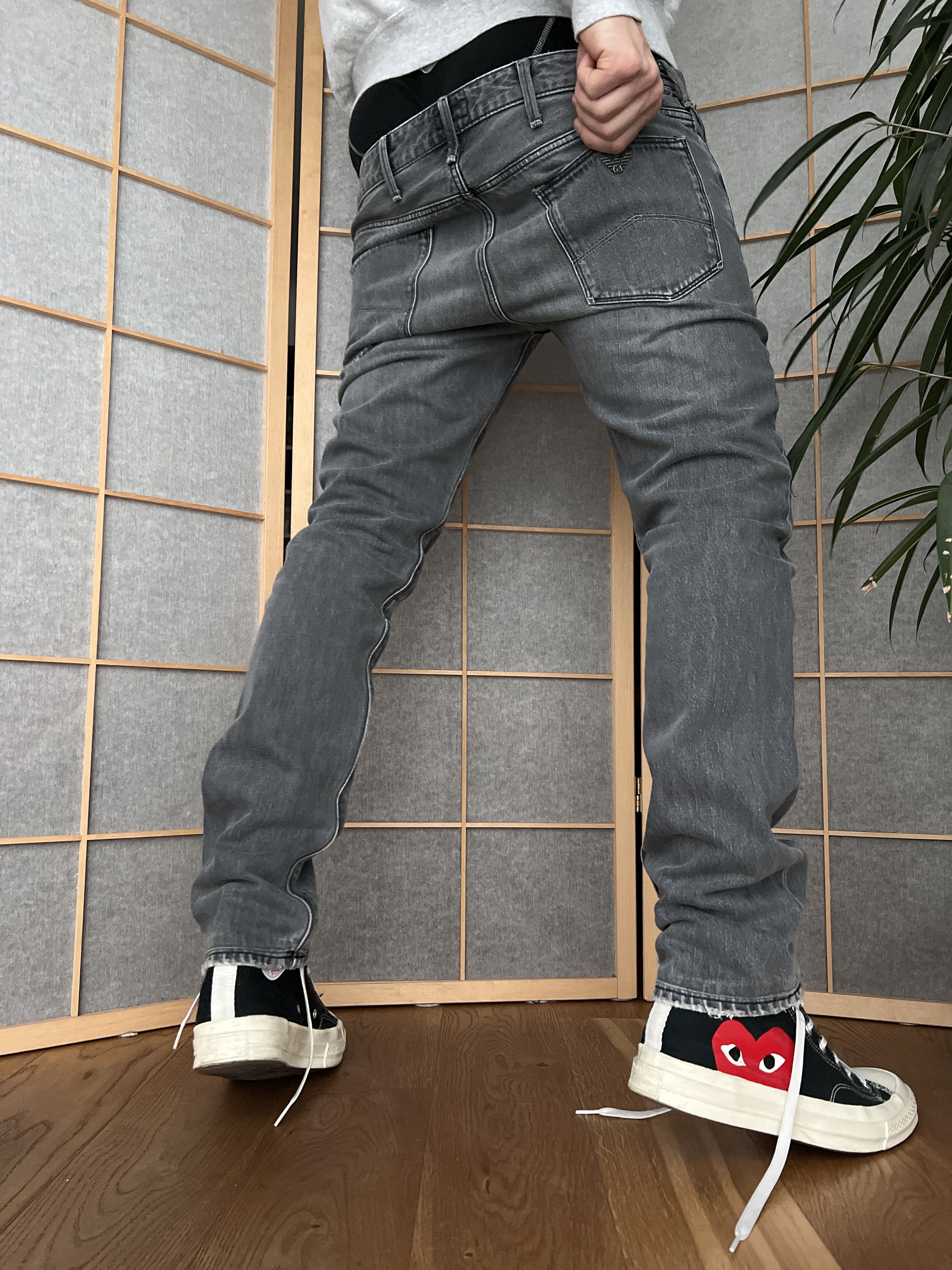 Armani Crazy! Armani jeans black skinny denim stretch slim pants Size US 31 - 1 Thumbnail