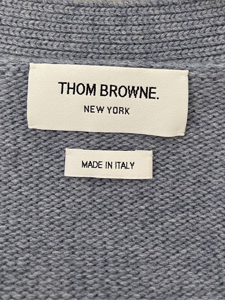 Thom Browne Thom browne Haze blue sailboat four-striped wool cardigan Size XS / US 0-2 / IT 36-38 - 5 Thumbnail
