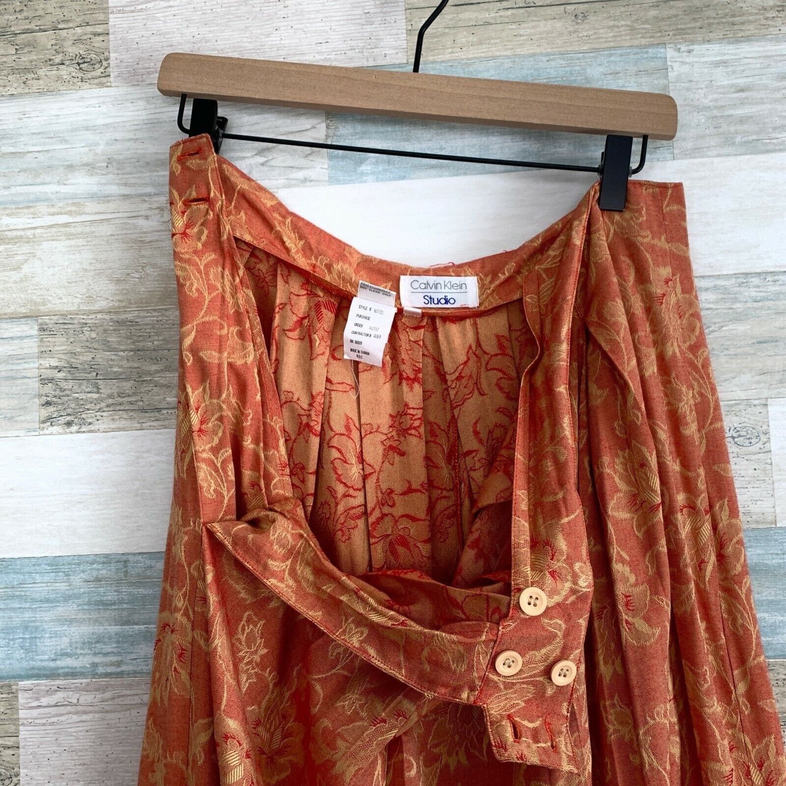 Calvin Klein Calvin Klein Studio VTG Japanese Floral Jacquard Skirt Set Size 32" / US 10 / IT 46 - 8 Thumbnail