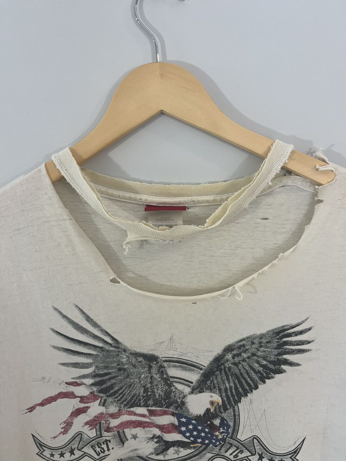 Vintage USA Thrashed Faded Eagle Graphic Tee Size US XL / EU 56 / 4 - 3 Thumbnail