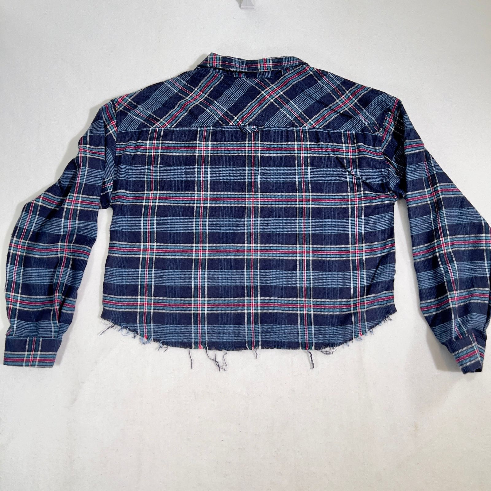 Other Hippie Rose Button Crop Top Woman's Small Blue Plaid Flannel Size S / US 4 / IT 40 - 3 Thumbnail