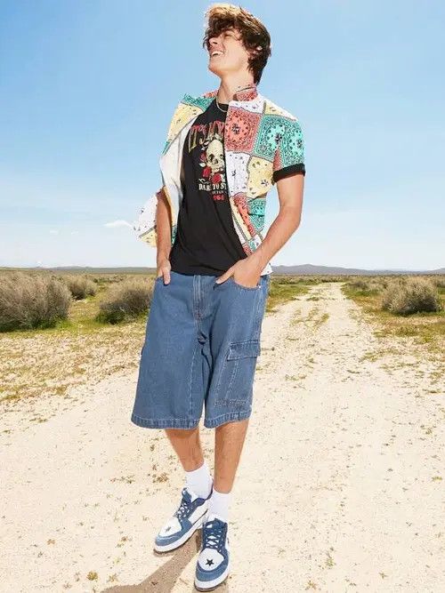 Jean × Vintage Ripped Y2k Shorts Jorts Distressed Denim Size US 32 / EU 48 - 3 Thumbnail