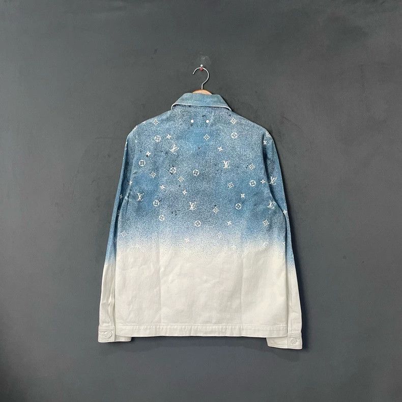 Louis Vuitton Louis Vuitton White and blue gradient full print denim jac Size US XS / EU 42 / 0 - 2 Thumbnail