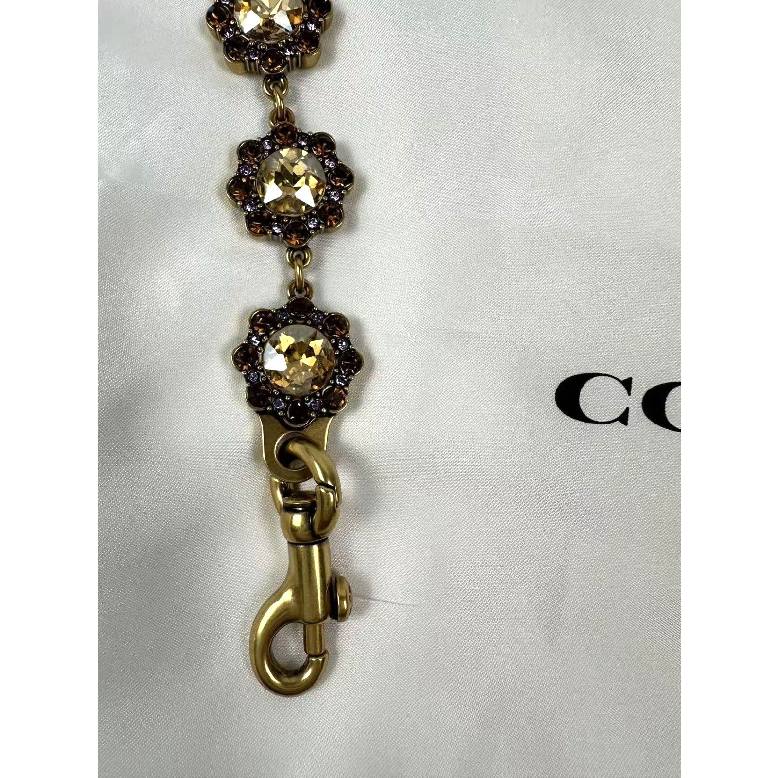 Coach Coach Short Jewelry Chain Strap In Brass/Yellow Multi CAU47 Size ONE SIZE - 5 Thumbnail