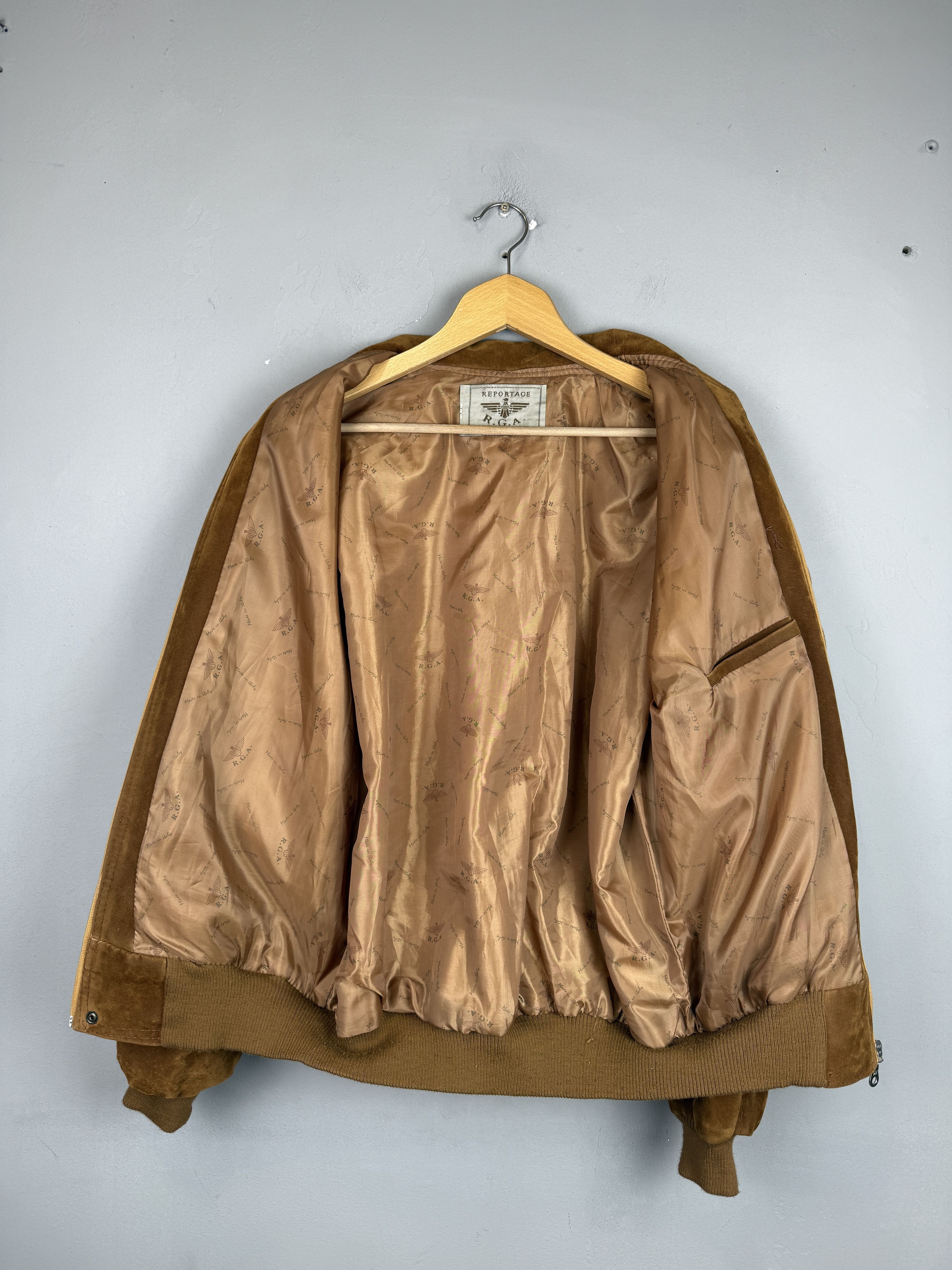 Vintage Vintage R.G.A Faux Leather Bomber Brown Italy Jacket Size US XL / EU 56 / 4 - 4 Thumbnail