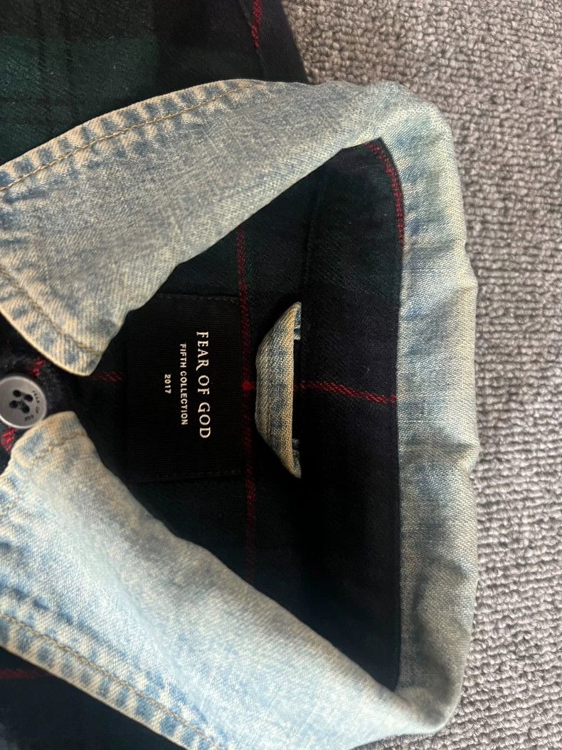 Fear of God Fear of God Green plaid denim collar shirt Size US XS / EU 42 / 0 - 2 Thumbnail