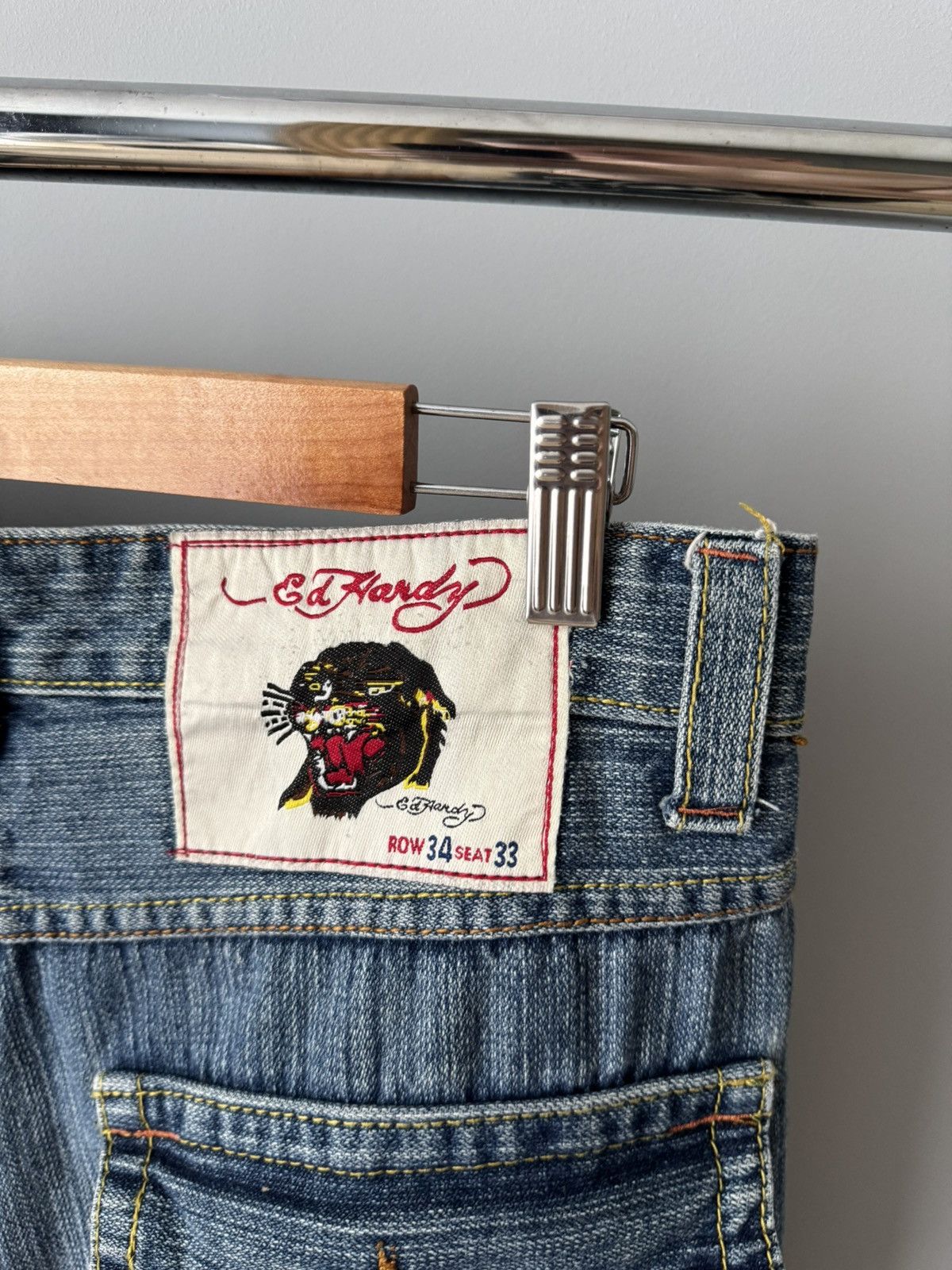 Ed Hardy Vintage 90s Edhardy Tiger Head Denim Embroidery Jeans sz 34 Size US 34 / EU 50 - 15 Thumbnail