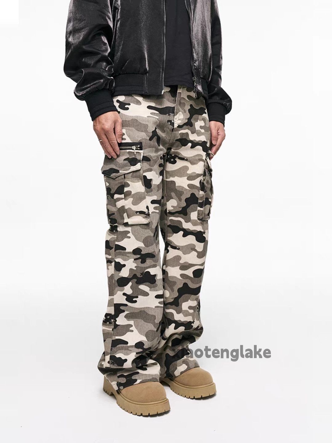 Designer × Japanese Brand × Vintage Zipper utility skate hiphop cargo outdoor pattern pants Size US 34 / EU 50 - 1 Thumbnail