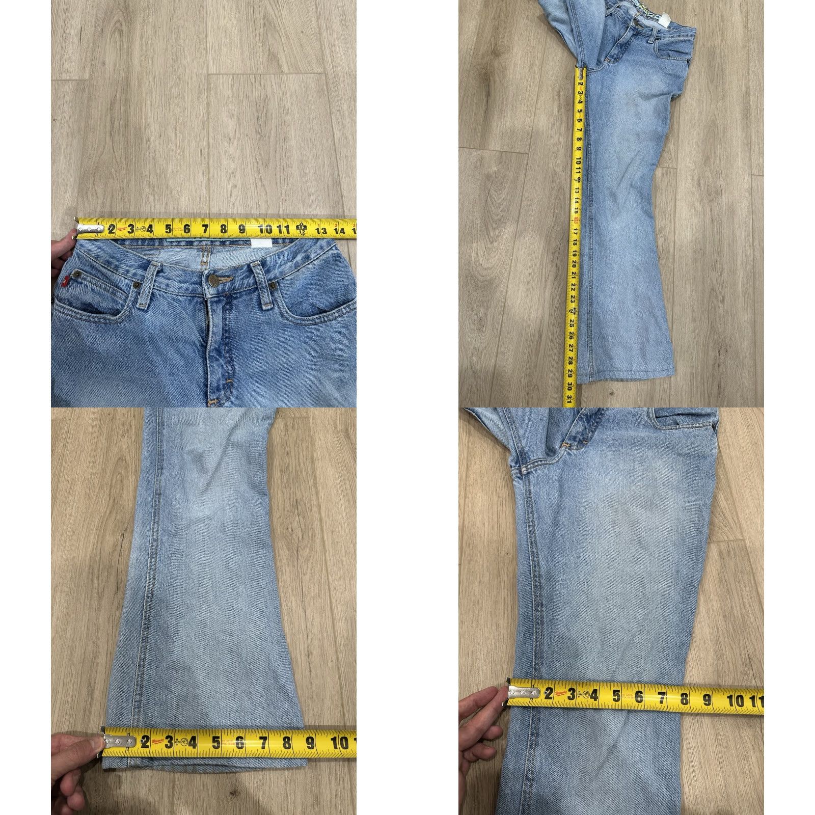 Denime VINTAGE Mudd Jeans Denim Jeans Flared 8.5-10.5 Rise 90s Y2K Blue Sz 7 27x30 Womens Juniors Button Pockets Size 27" / US 4 / IT 40 - 9 Thumbnail