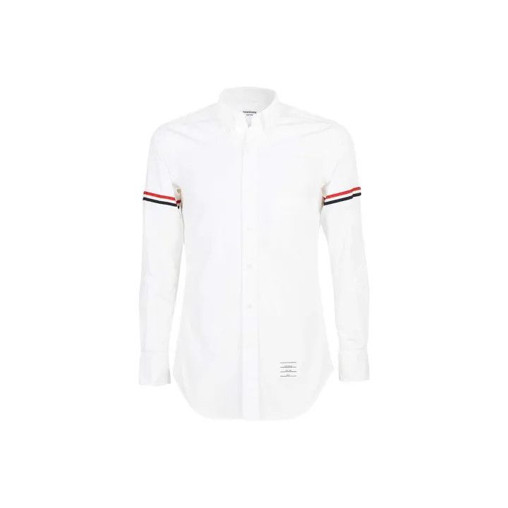 Thom Browne Long Sleeve Striped Satin Shirt 0079