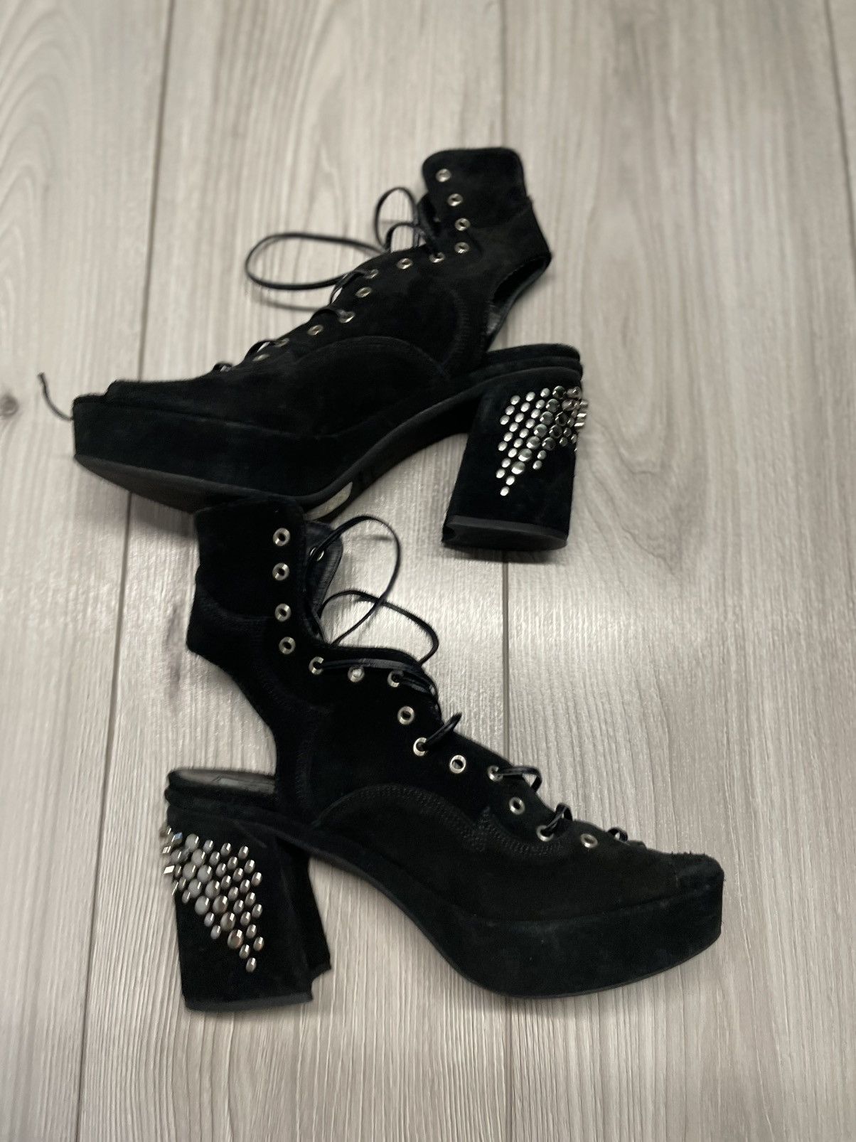 Alexander McQueen MCQ by Aleksander McQueen heels Boots mainline avant garde Size US 7 / IT 37 - 8 Thumbnail