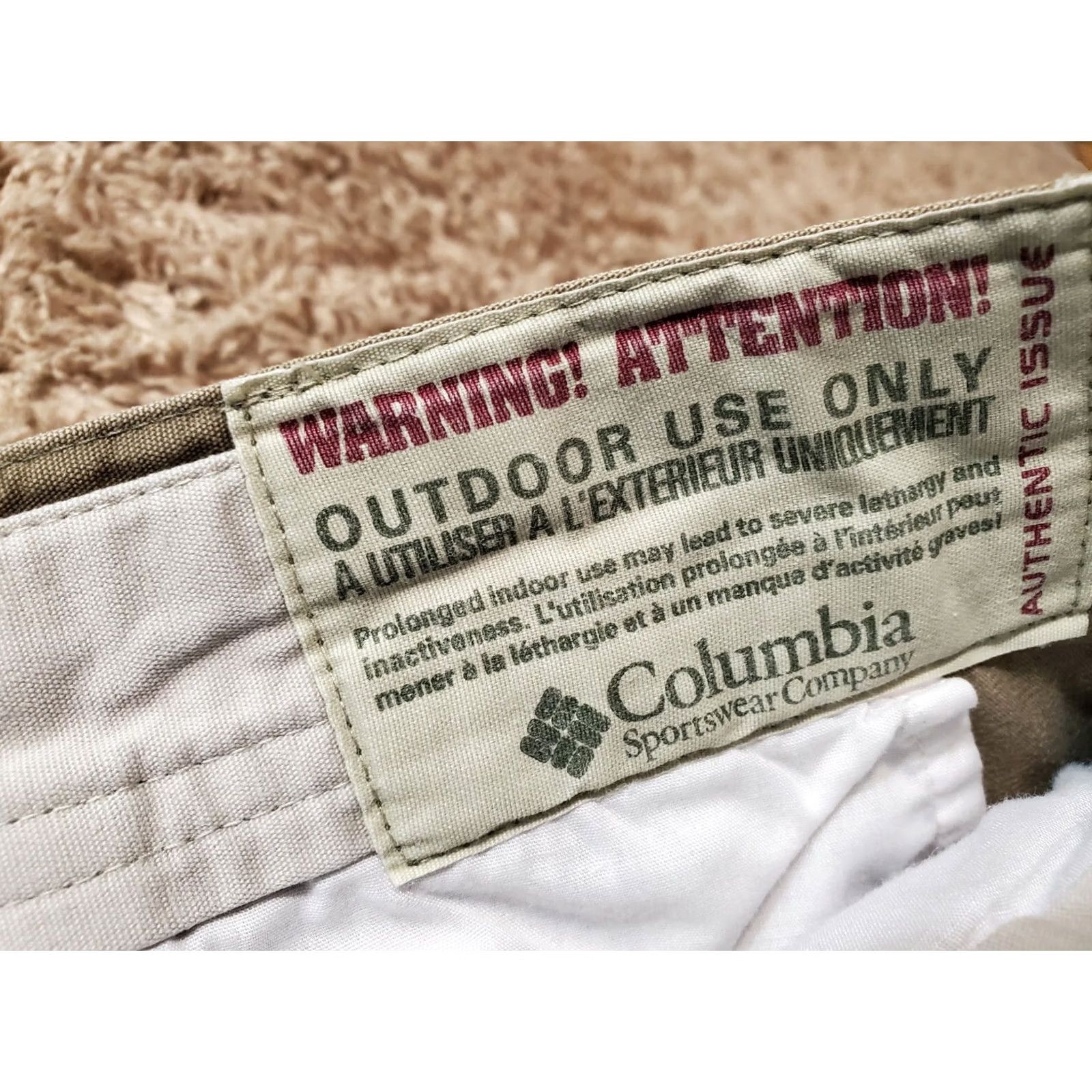 Vintage Columbia Cargo Shorts Mens Size 38 Inseam 10 Beige Khaki Pockets Casual Outdoor Cotton Knit Front Flat Front Regular Size US 38 / EU 54 - 3 Thumbnail