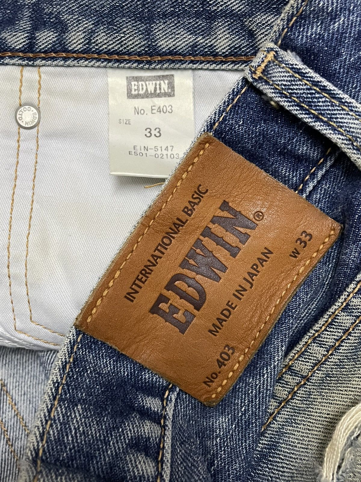 Edwin VINTAGE EDWIN DESIGNER 90S JAPAN MUDWASH DISTRESSED OG DENIM Size US 33 - 16 Thumbnail