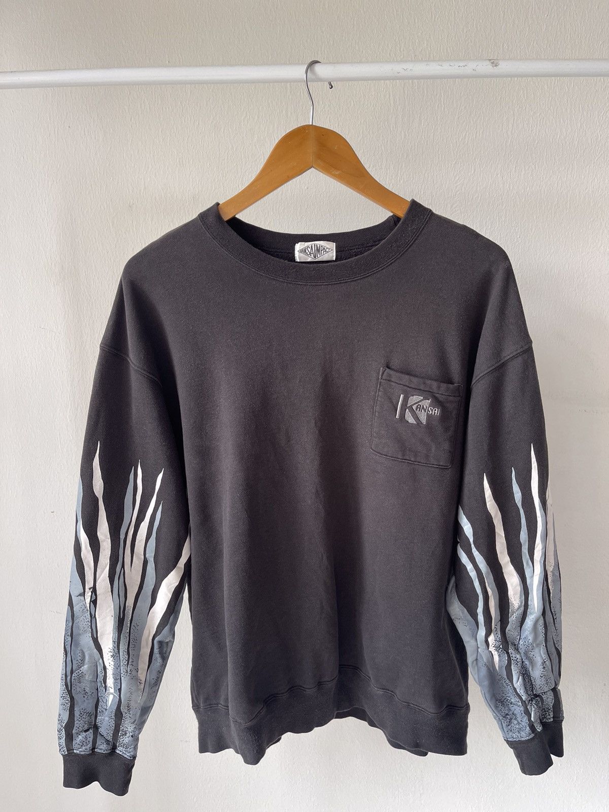 Designer × Japanese Brand × Kansai Yamamoto 90s Kansai Yamamoto Flame Sweatshirt Size US L / EU 52-54 / 3 - 6 Thumbnail