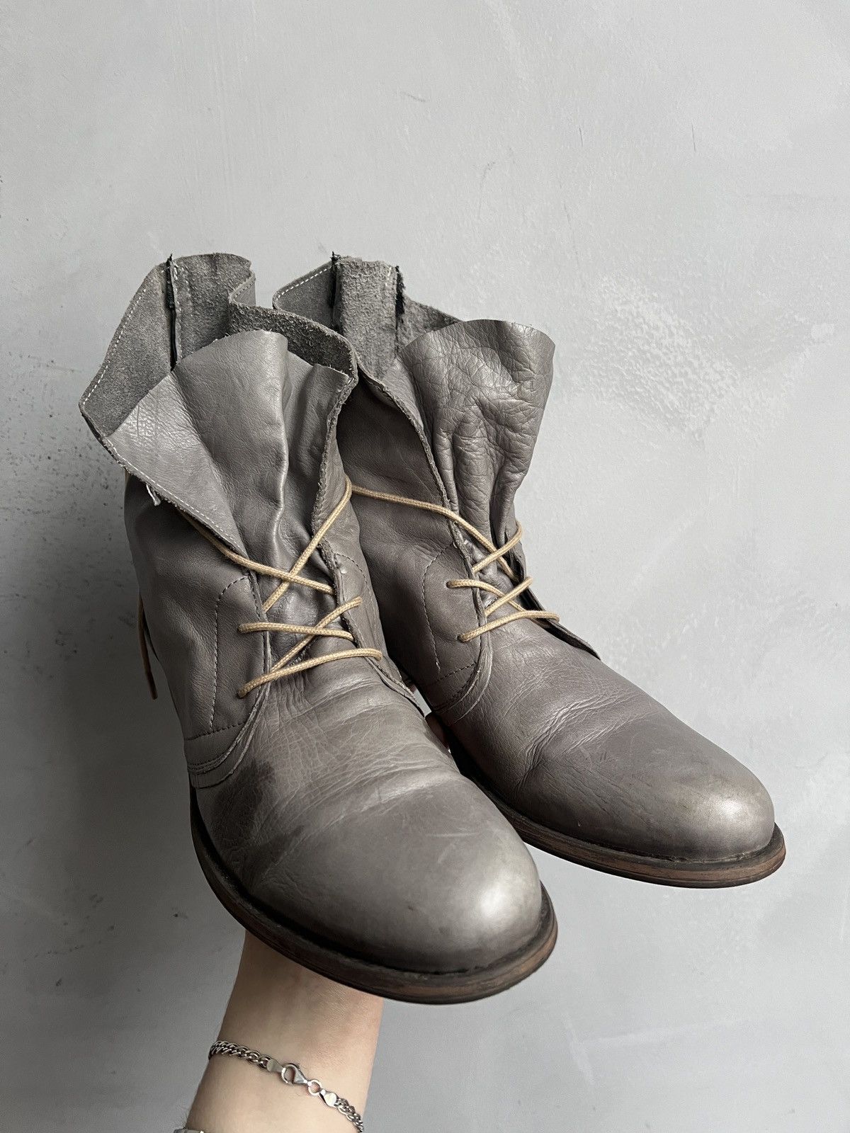 Dirk Bikkembergs Lace up dirk bikkembergs style leather boots avant garde Size US 7.5 / EU 40-41 - 2 Thumbnail