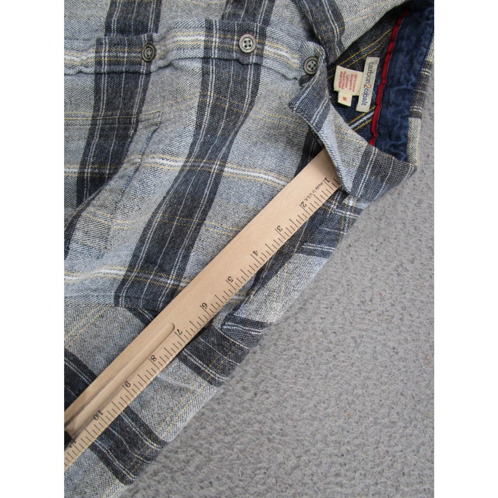 Carbon Carbon Button-Up Shirt Mens Regular Size M Blue Plaid Long Sleeve Casual Preppy Size US M / EU 48-50 / 2 - 7 Thumbnail