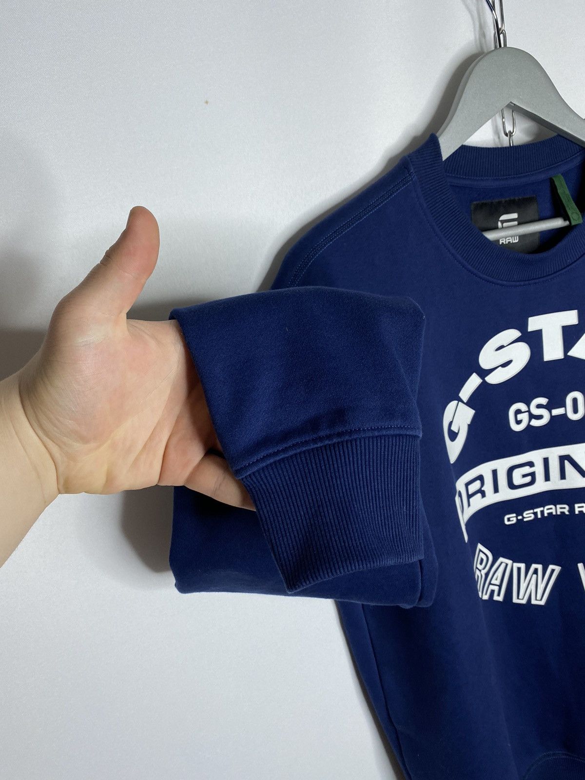 G-Star × Vintage 🔥 G Star Raw Big Logo Sweatshirt Navy Blue 🔥 Size US L / EU 52-54 / 3 - 6 Thumbnail