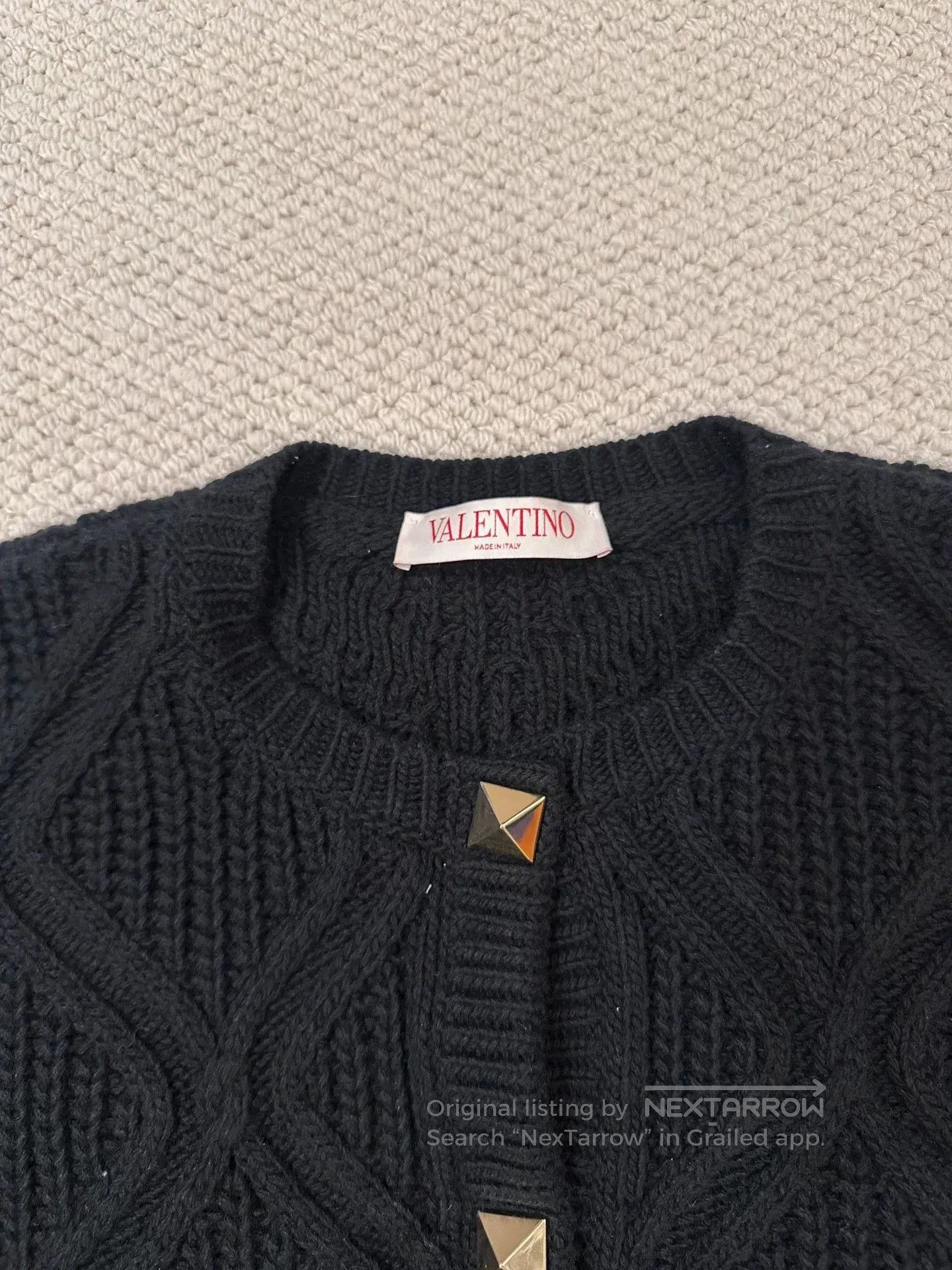 Valentino Valentino Black Knit Studded Cardigan. Size US M / EU 48-50 / 2 - 3 Thumbnail