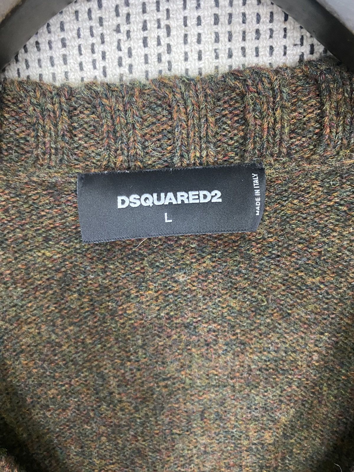 Designer × Dsquared2 × Vintage Dsquared2 wool cardigan double pocket distressed size L Size US L / EU 52-54 / 3 - 8 Thumbnail