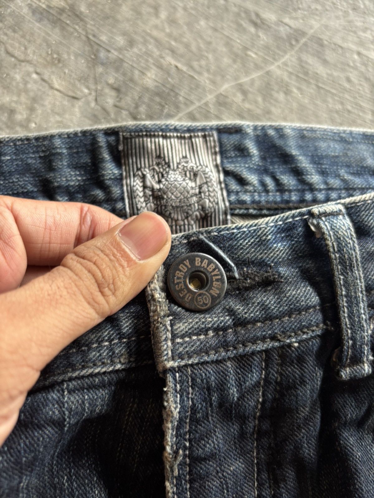 If Six Was Nine DESTROY BABYLON japanese jeans oil muddy rust wash punk goth Size US 34 / EU 50 - 4 Thumbnail
