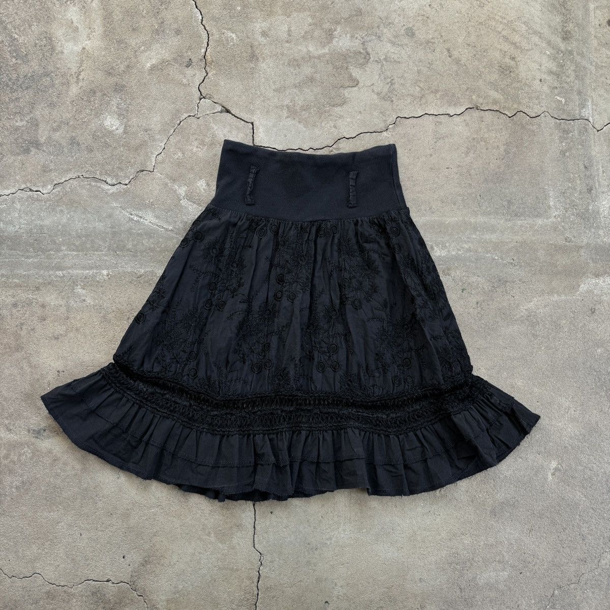 Vintage Vintage Italy Cotton Mini Skirt Size 25" / US 0 / IT 36 - 2 Thumbnail