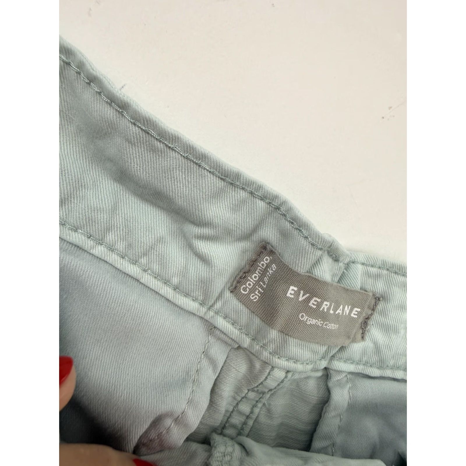 Everlane Everlane Shorts Womens 2 Green Organic Cotton Linen A-Line Knee Length Pockets Size 26" / US 2 / IT 38 - 4 Thumbnail