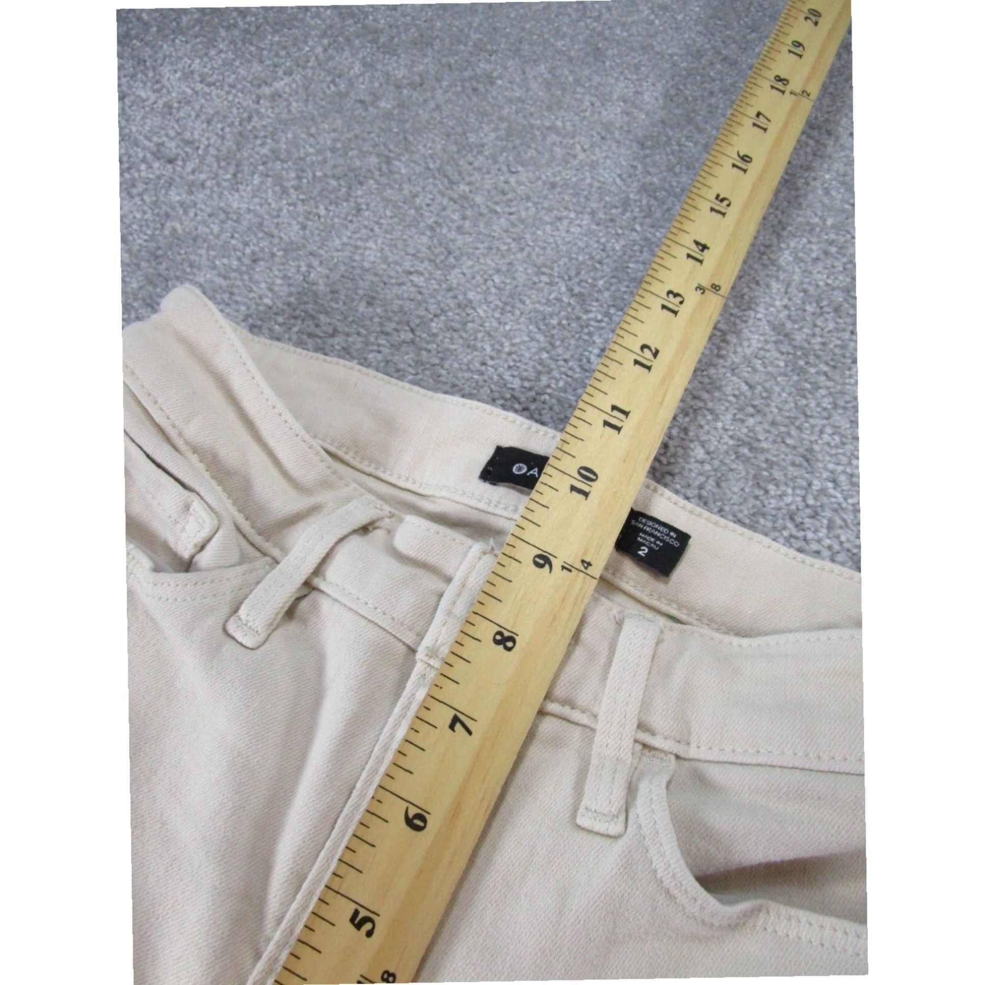 Athleta Womens Athleta Flex Jeans 2 Straight Crop Beige Denim Stains Size 26" / US 2 / IT 38 - 6 Thumbnail