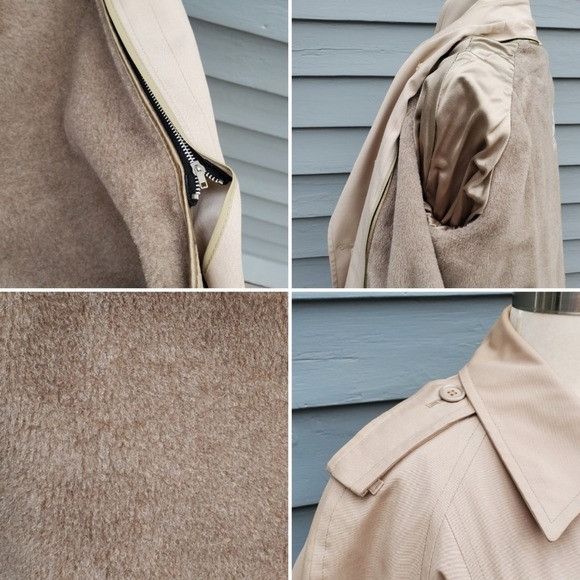 Vintage Vintage 80s London Fog Double Breasted Belted Khaki Faux Fur Size 3XL / US 20-22 - 6 Thumbnail